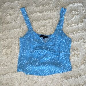 Kendall and Kylie blue patterned crop top